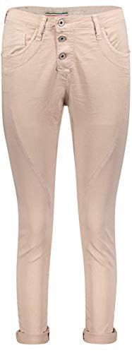 Please Damen Freizeit Hose P78a Boyfriend XXS XS S M L XL Beige Grau Blau Grün Rot Rosa Gelb Türkis, Größe:L, Farbe:Cipria (1305) von Please