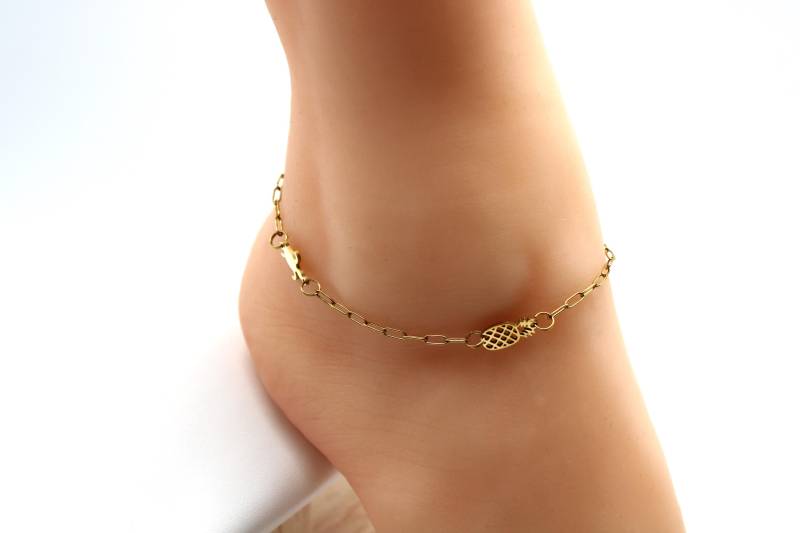 Fußkette Aus Edelstahl Gold Ananas, Schildkröte & Infinity-Herz Verstellbares Fußkettchen Für Damen Schmuck Handgemacht Fußkette Aus Edelstahl Gold Ananas, Schildkröte & Infinity-Herz Verstellbares Fußkettchen Für Damen Schmuck Handgemacht von PleaseForMe