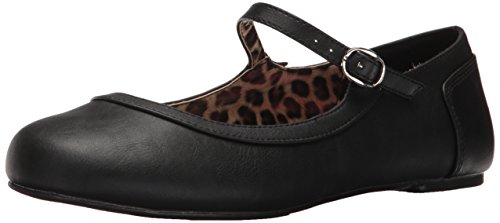 Pleaser Pink Label Damen ANNA-02 Geschlossene Ballerinas, Schwarz (Blk Faux Leather), 43 EU von Pleaser