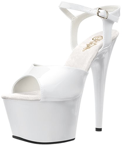 Pleaser ADORE-709, Damen Plateau Sandalen, Weiß (Weiss (Wht/Wht)), 37 EU (4 Damen UK) von Pleaser