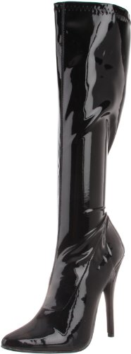 DOMINA-2000, High Heels Stiefel schwarz Lack Stretch von Pleaser