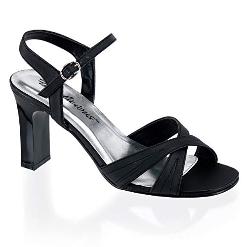 Fabulicious ROMANCE-313 Damen Geschlossene Sandalen, Schwarz (Blk Satin Pu), 41 von Pleaser