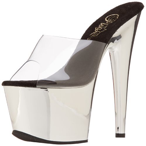 Pleaser ADORE-701 Damen Sandalen, Silber (Clr/Slv Chrome), 40 von Pleaser