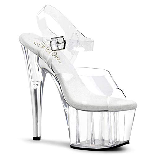 Pleaser ADORE-708 Damen Plateau High Heels, CLR/CLR/CLR/CLR, EU 44 (US 13) von Pleaser