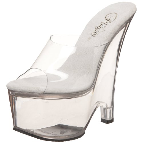 Pleaser BEAU-601 Damen Sandalen mit Plattform, Transparent - durchsichtig - Größe: 42 EU von Pleaser