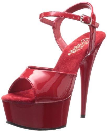 Pleaser DELIGHT-609, Damen Plateau Sandalen, Rot (Rot (Red Pat/Red)), 42 EU (9 Damen UK) (12 M US) von Pleaser