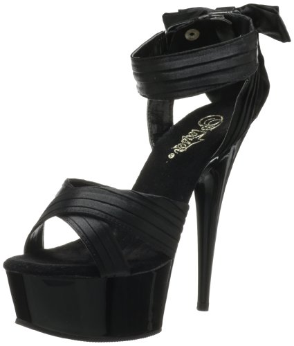Pleaser DELIGHT-668, Damen Plateau Sandalen, Schwarz (Schwarz (Blk Satin/Blk)), 36 EU (3 Damen UK) von Pleaser