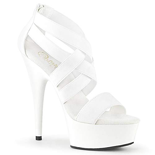 Pleaser DELIGHT-669/B/M, Damen Sandalen, Wht Elastic Band-Faux Leather/Wht - Größe: 42 EU Pleaser DELIGHT-669/B/M, Damen Sandalen, Wht Elastic Band-Faux Leather/Wht - Größe: 42 EU von Pleaser