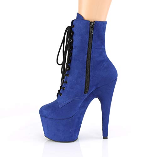 Pleaser Damen ADORE-1020FS Plateau High Heels Stiefelette Velour Royal Blau 37 EU von Pleaser