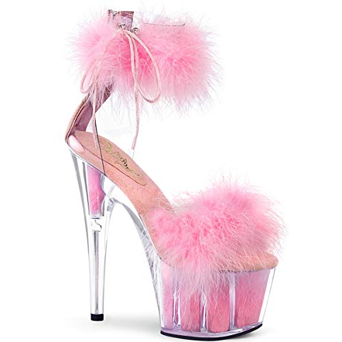 Pleaser Damen ADORE-724F Plateau High Heels Sandalette Clr/Clr/Baby Pink 41.5 EU von Pleaser