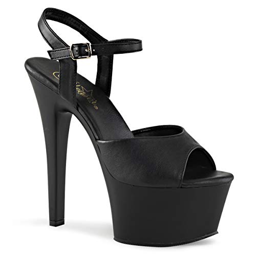Pleaser Damen ASPIRE-609 Offene Sandalen, Schwarz (Blk Faux Leather/Blk Matte), 39 EU von Pleaser
