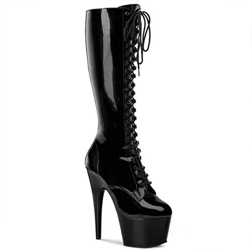Pleaser Damen Adore-2023 Kurzschaft Stiefel, Schwarz (Schwarz (Blk Str Pat/Blk)), 36 EU von Pleaser