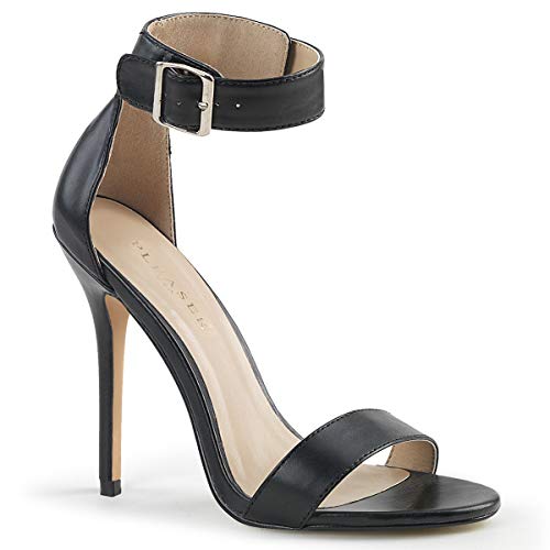 Pleaser Damen Amuse-10 Sandale, Schwarz (Black Polyurethane), 39 EU von Pleaser
