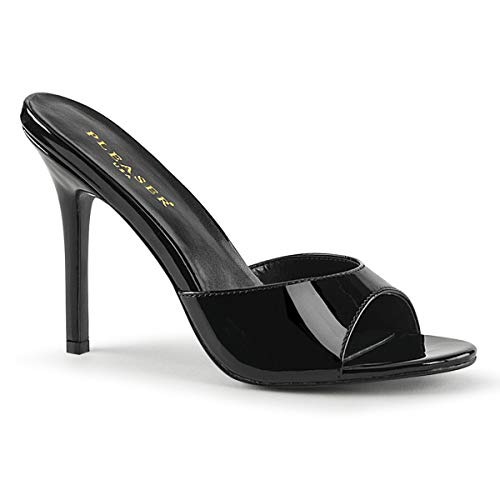 Pleaser Damen CLASSIQUE-01 Offene Sandalen, Black Pat von Pleaser
