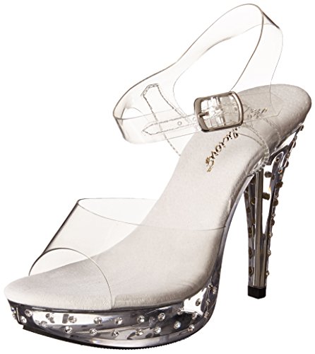 Pleaser Damen Cocktail-508SDT/C/M Plateau Sandalen, Transparent., 39 EU von Pleaser