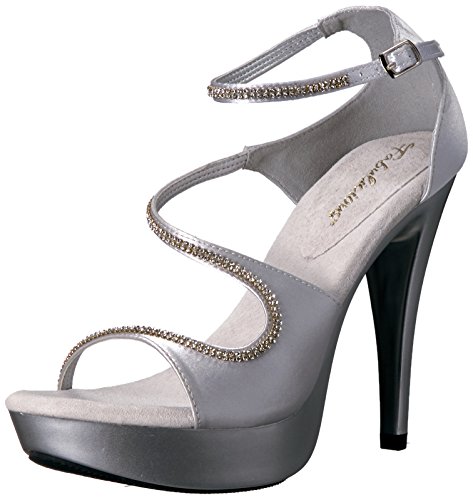 Pleaser Damen Ctail526/Ssa Plateau Sandalen, Silber (Silber), 38 EU von Fabulicious