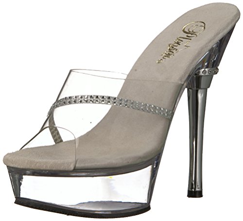 Pleaser Damen DELIGHT-602/C/M Plateau-Sandalen, Transparent (farblos), 43 EU von Pleaser