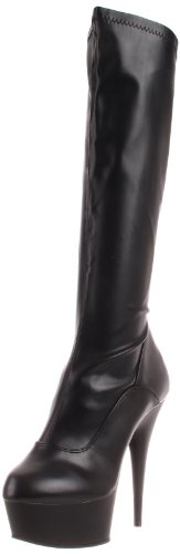 Pleaser Damen Delight-2000 Kniehohe Stiefel, schwarz, 44 EU von Pleaser