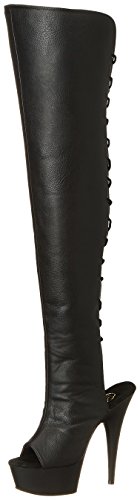 Pleaser Damen Delight-3019 Stiefel, Schwarz (Blk Faux Leather/Blk), 38 EU von Pleaser