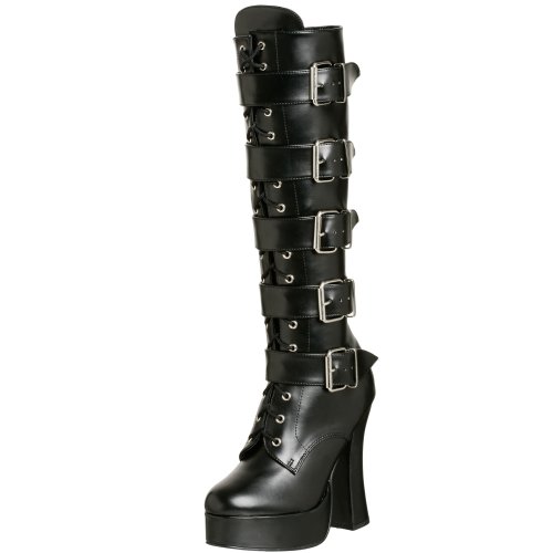 Pleaser Damen ELECTRA-2042 Kurzschaft Stiefel, Schwarz (Schwarz (Blk Faux Leather), 38 von Pleaser