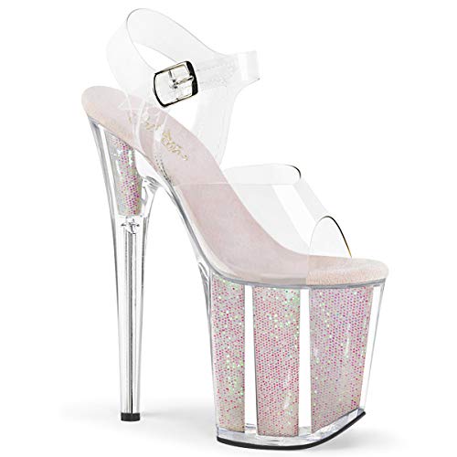 Pleaser Damen FLAMINGO-808G Plateau High Heels Sandalette Opal Rosa 38 EU von Pleaser