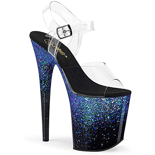 Pleaser Damen FLAMINGO-808SS Plateau High Heels Sandalette Schwarz/Blau 38 EU Pleaser Damen FLAMINGO-808SS Plateau High Heels Sandalette Schwarz/Blau 38 EU von Pleaser