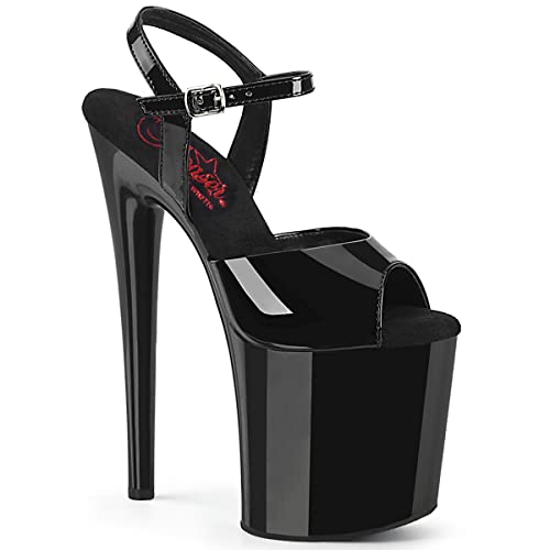 Pleaser Damen NAUGHTY-809 Plateau High Heels Sandalette Blk Pat 38 EU von Pleaser