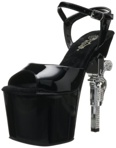 Pleaser Damen Revolver-709/B/M Sandale mit Absatz, Schwarz/Schwarz, 38 EU von Pleaser