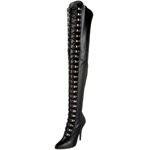 Pleaser Damen SEDUCE-3024 Kurzschaft Stiefel, Schwarz (Blk STR Pu), 38 EU von Pleaser