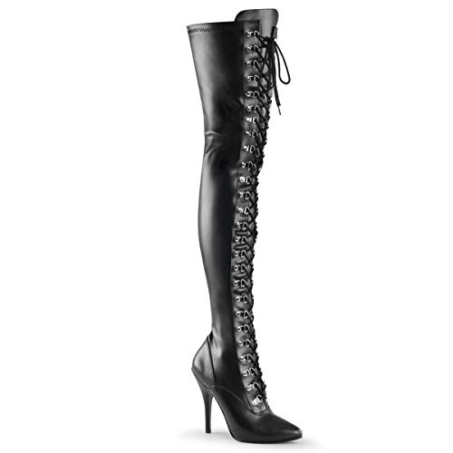 Pleaser Damen SEDUCE-3024 Kurzschaft Stiefel, Schwarz (Blk STR Pu), 43 EU von Pleaser