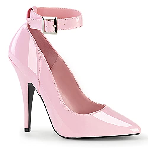 Pleaser Damen SEDUCE-431 High Heels Pumps Lack Baby Pink 45 EU von Pleaser