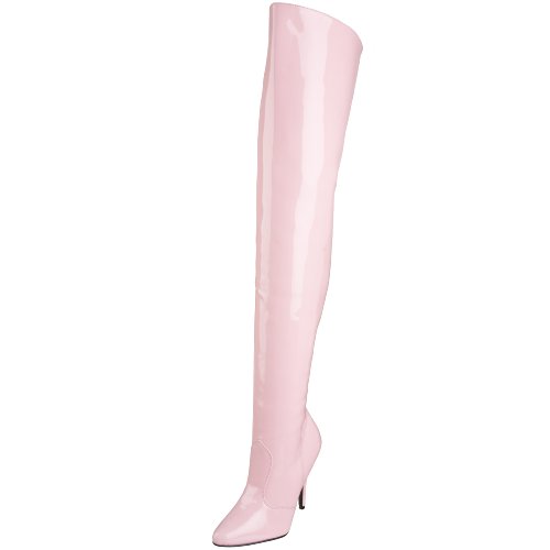 Pleaser Damen Seduce-3010 Oberschenkelhohe Stiefel, Pink (Baby Pink Lack.), 37 EU von Pleaser