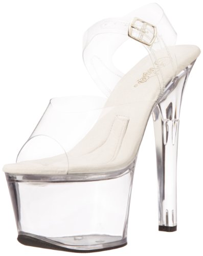 Pleaser Damen Treasure-708 Sandalen, Transparent (Clr/Clr), 40 EU (7 UK) von Pleaser