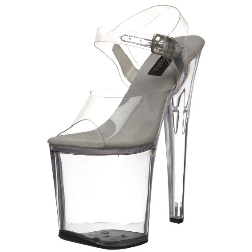 Pleaser Damen Xtreme-808 Sandalen, Transparent (Transparent), 42 EU von Pleaser
