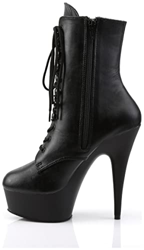 Pleaser Delight-1020, Damen Ungefüttert Classics Kurzschaft Stiefel & Stiefeletten, Schwarz (Schwarz (Blk Faux Leather/Blk Matte)), 37 EU von Pleaser