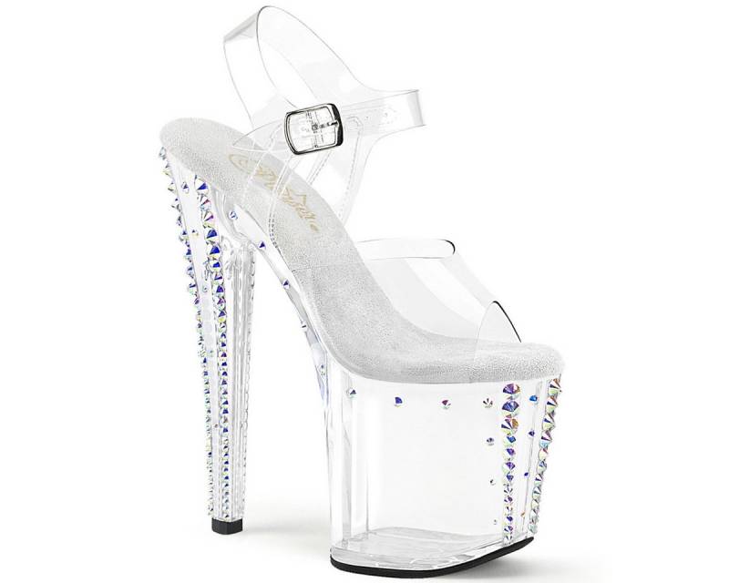 Pleaser ENCHANT-708RS-02 Pleaser Plateausandaletten linear Design Kegelstrassn High-Heel-Stiefel von Pleaser