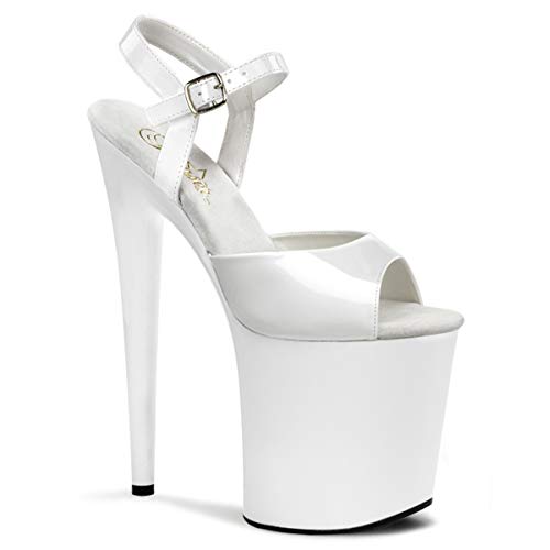 Pleaser FLAMINGO-809, Damen Plateau Sandalen, Weiß (Weiss (Wht Pat/Wht)), 36 EU (3 Damen UK) von Pleaser