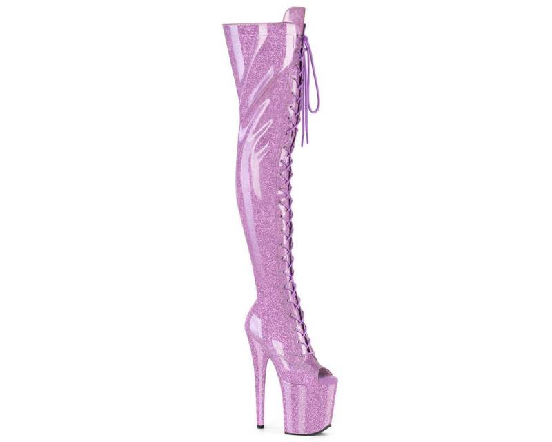 Pleaser FLAMINGO-3021GP Pleaser High Heels Peep Toe Plateauoverkneestiefel fli High-Heel-Stiefel von Pleaser