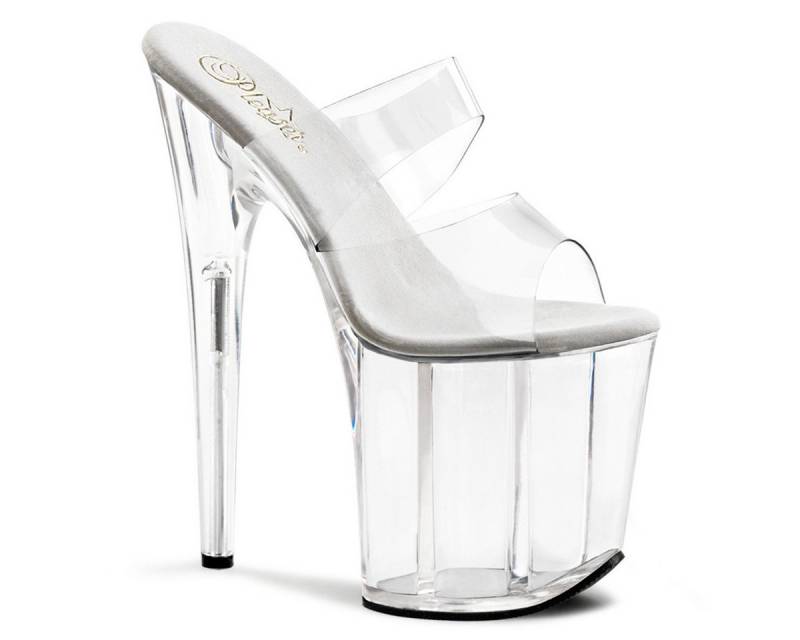 Pleaser FLAMINGO-802 Pleaser High-Heels Pantoletten Doppelriemchen transparent High-Heel-Stiefel von Pleaser