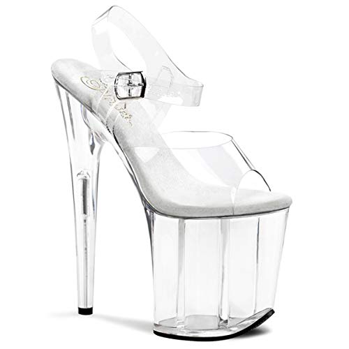 Pleaser FLAMINGO-808, Damen Plateau Sandalen, Transparent (Transparent (Clr/Clr)), 41 EU (8 Damen UK) von Pleaser