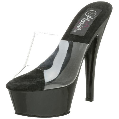 Pleaser KISS-201, Damen Plateau Sandalen, Schwarz (Schwarz (Clr/Blk)), 38 EU (5 Damen UK) von Pleaser