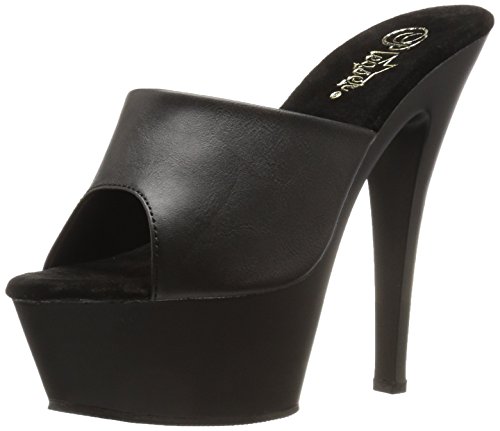 Pleaser KISS-201 Damen Plateau Pantolette, PU Schwarz, EU 41.5 (US 11) von Pleaser