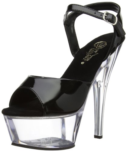 Pleaser KISS-209 Damen Sandalen, Schwarz (Blk pat/clr), EU 43 (UK 10) (US 13) von Pleaser