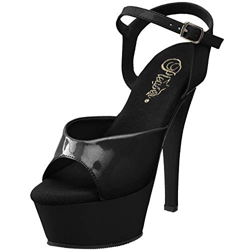 Pleaser KISS-209 Damen Sandalen, Schwarz (Blk pat/blk), EU 43 (UK 10) (US 13) von Pleaser