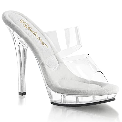 Pleaser LIP-102, Damen Sandalen, Transparent (durchsichtig), 44 EU (11 UK) von Fabulicious