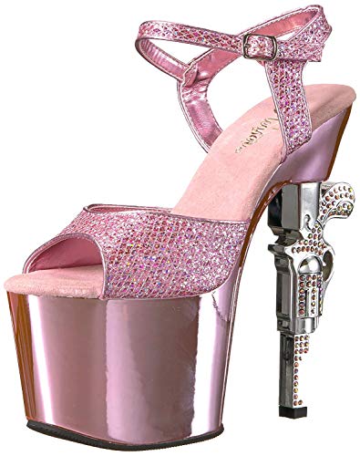 Pleaser REVOLVER-709G B. Pink Multi GLTR/B. Pink Chrome UK 6 (EU 39) von Pleaser