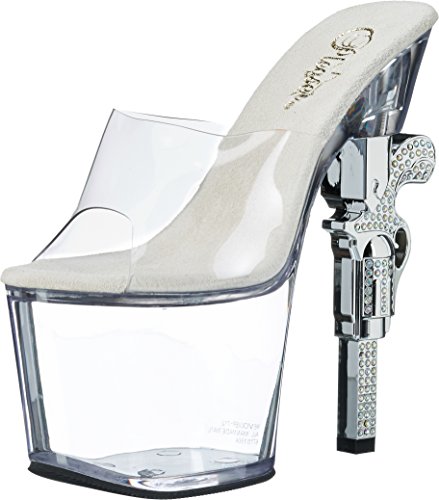 Pleaser REVOLVER-712, Damen Plateau Sandalen, Transparent (Transparent (Clr/Clr)), 41 EU (8 Damen UK) von Pleaser