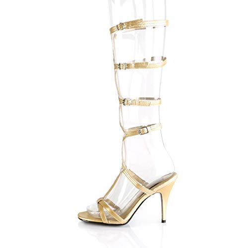 Pleaser Roman10/g/pu Damen Durchgängies Plateau Sandalen, Gold, 36 EU von Funtasma