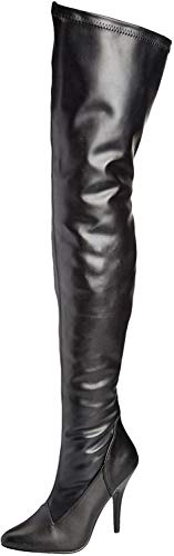 Pleaser Damen SEDUCE-3000 Klassische Stiefel, Schwarz (Blk STR pu) von Pleaser