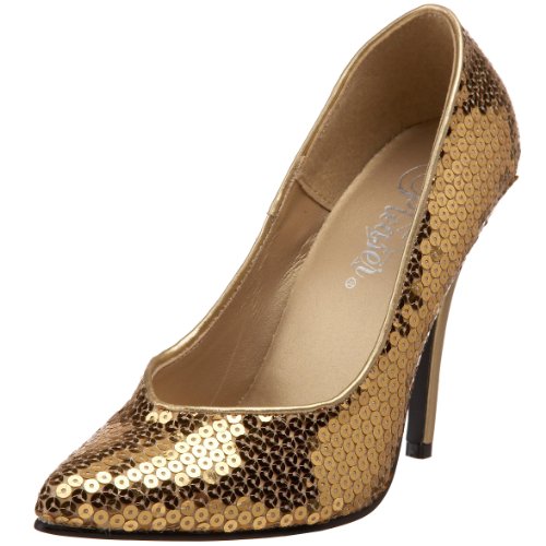 Pleaser SEDUCE-420SQ Damen Pumps, Pailletten Gold, EU 37 (US 7) von Pleaser